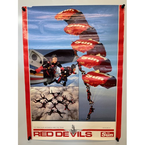 392 - Military ephemera, promotional poster for the Red Devils parachute display team, 76 cm x 55 cm.

Thi... 