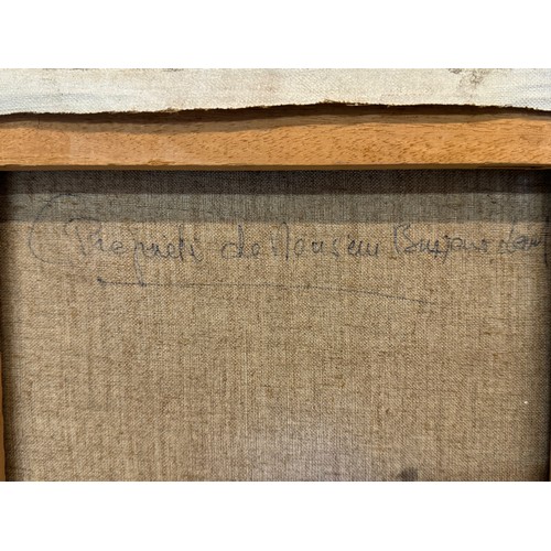 75 - Mid century art, a naive folk art study titled La Poissoniere by Roger Boissier, active on Cote D'Az... 