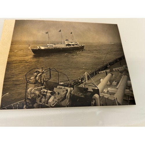 356 - Maritime, Royal ephemera, a collection of large Press photographs of HMS Britannia at work.

This lo... 