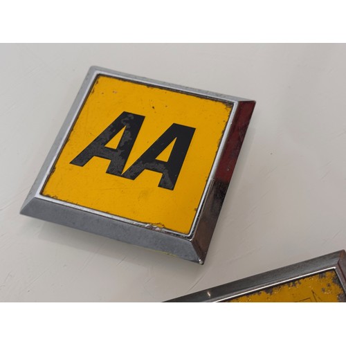 15 - Automobilia, three vintage AA grill badges.

This lot is available for in-house shipping