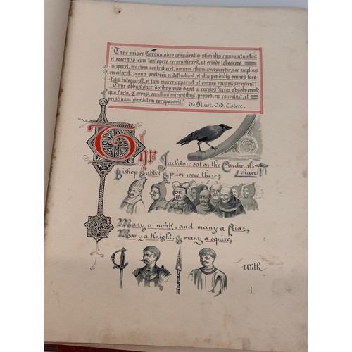 27 - Illustrated antiquarian book with leather bindings, The Jackdaw of Rheims,, 37 cm x 27 cm.


This lo... 