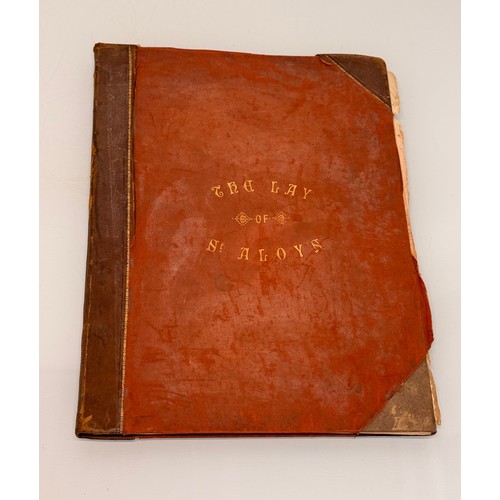 28 - Illustrated antiquarian book with leather bindings, The Lay od St Aloys, 37 cm x 27 cm.


This lot i... 