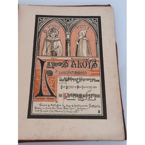 28 - Illustrated antiquarian book with leather bindings, The Lay od St Aloys, 37 cm x 27 cm.


This lot i... 