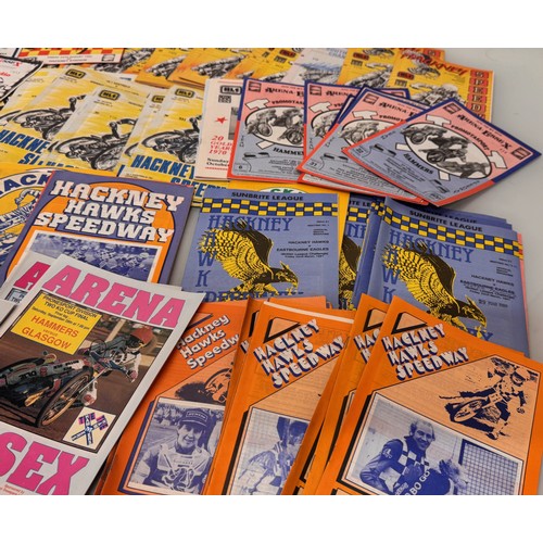 52 - A collection of Speedway programmes, Hackney West Ham and Essex Arena etc. and Speedway Express maga... 