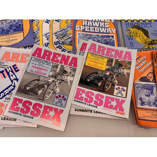 52 - A collection of Speedway programmes, Hackney West Ham and Essex Arena etc. and Speedway Express maga... 