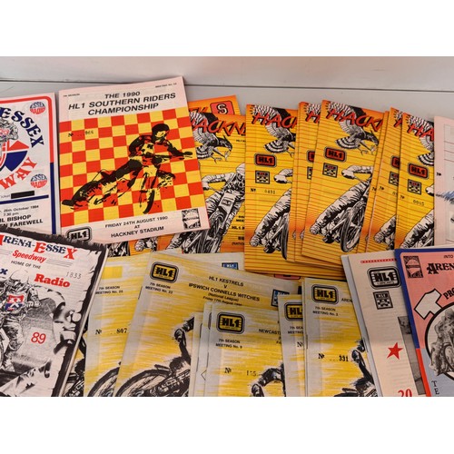 52 - A collection of Speedway programmes, Hackney West Ham and Essex Arena etc. and Speedway Express maga... 