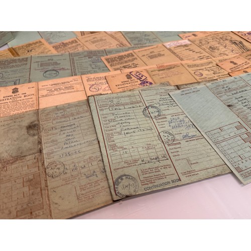 61 - Automobilia, a good quantity of vintage vehicle registration documents.

This lot is available for i... 