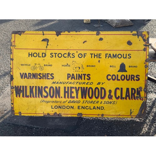 70 - A rare Enamelled advertising sign for London based paint makers Wilkinson Heywood and Clarke the com... 