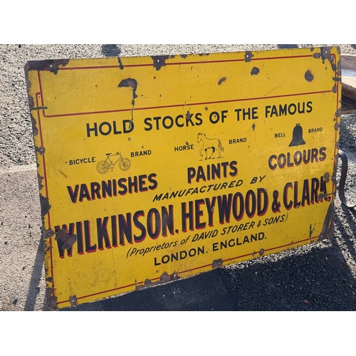 70 - A rare Enamelled advertising sign for London based paint makers Wilkinson Heywood and Clarke the com... 