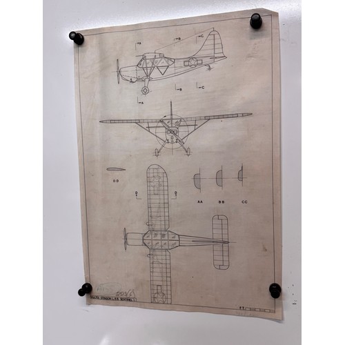 453 - Military aircraft 2 plans for Vultee Stinson L5B Sentinel I, 40 cm x 28 cm. Part of a large collecti... 