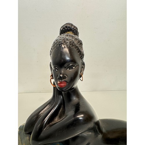 184 - Kitch painted chalk figure of a reclining female marked J.P. – M.D. 45 cm long.

This lot is availab... 