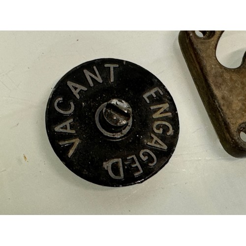 199 - Architectural salvage, a privacy lock for a door with an indicator dial.

This lot is available for ... 