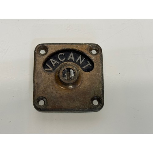 199 - Architectural salvage, a privacy lock for a door with an indicator dial.

This lot is available for ... 