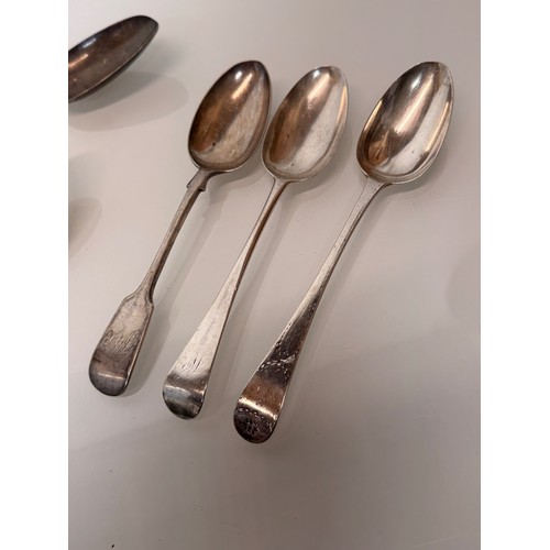 13 - Collection of hallmarked silver and un marked table and serving spoons.

This lot is available for i... 