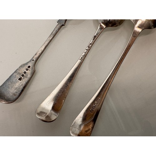 13 - Collection of hallmarked silver and un marked table and serving spoons.

This lot is available for i... 