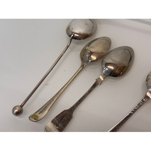 13 - Collection of hallmarked silver and un marked table and serving spoons.

This lot is available for i... 