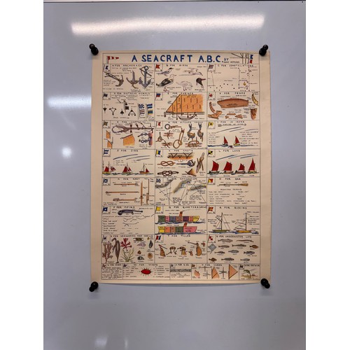 19 - Maritime educational poster, A Seacraft ABC 38cm x 49 cm.

This lot is available for in-house shippi... 