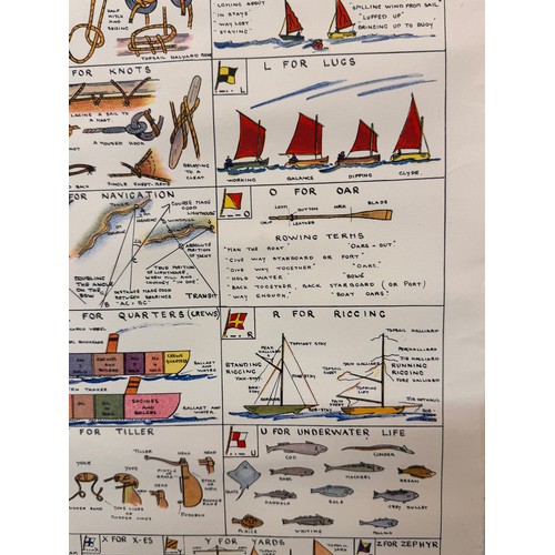 19 - Maritime educational poster, A Seacraft ABC 38cm x 49 cm.

This lot is available for in-house shippi... 