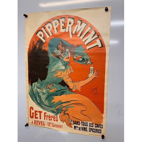 21 - French advertising poster for Pippermint liquer, 67 cm x 48 cm.

This lot is available for in-house ... 