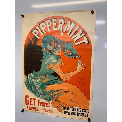 21 - French advertising poster for Pippermint liquer, 67 cm x 48 cm.

This lot is available for in-house ... 