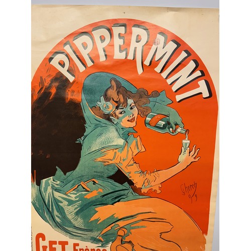 21 - French advertising poster for Pippermint liquer, 67 cm x 48 cm.

This lot is available for in-house ... 