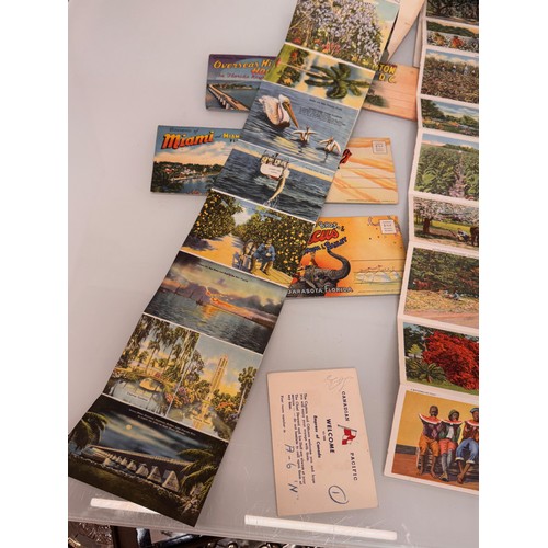 29 - Mid century kitsch, a collection of souvenir foldout tourist postcards from USA.

This lot is availa... 