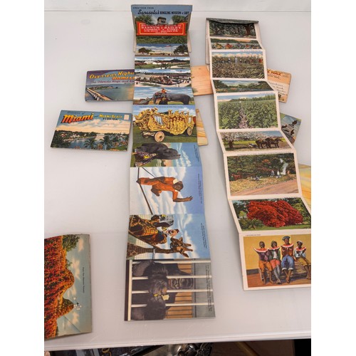 29 - Mid century kitsch, a collection of souvenir foldout tourist postcards from USA.

This lot is availa... 