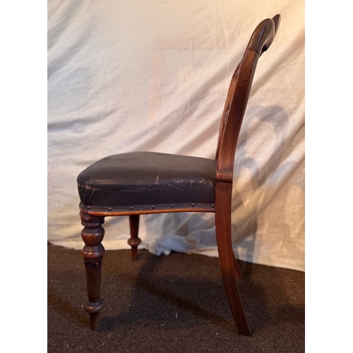 58 - Furniture, set of Victorian balloon back dining chairs with upholstered seats, 5 side chairs and a s... 