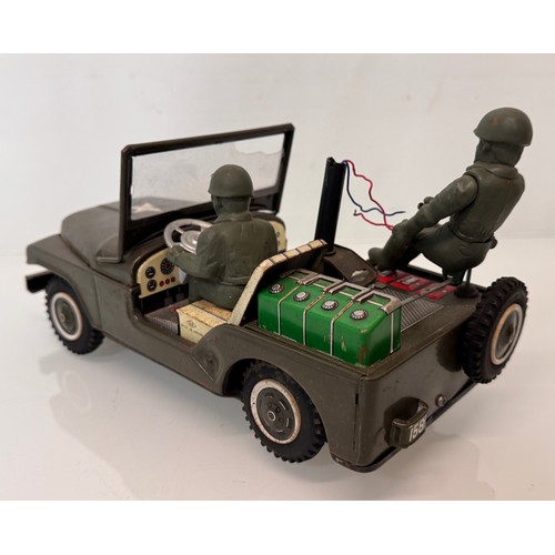 80 - Model military toys, Japanese tin plate and plastic classic Jeep .

This lot is available for in-hou... 