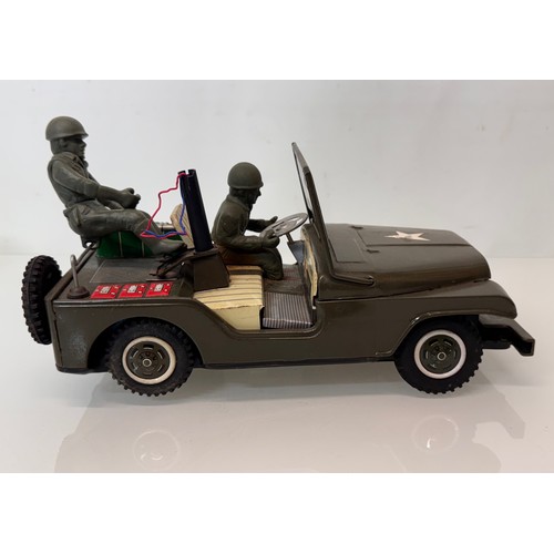 80 - Model military toys, Japanese tin plate and plastic classic Jeep .

This lot is available for in-hou... 