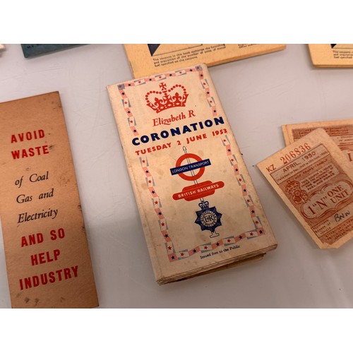 84 - Ephemera, Motoring Fuel ration cards book marks stamps etc.

This lot is available for in-house ship... 