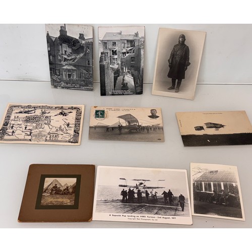 86 - Militaria, a collection of photo postcards and photographs mostly WWI and pre WWI aviation.

This lo... 