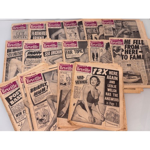 264 - Ephemera, 1950’s newspapers, a collection of Midweek Reveille.

This lot is available for in-house s... 