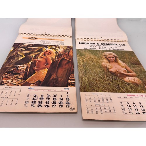 266 - Gentlemans interest, two Erotic mid century year calendars 1975 1976.

This lot is available for in-... 