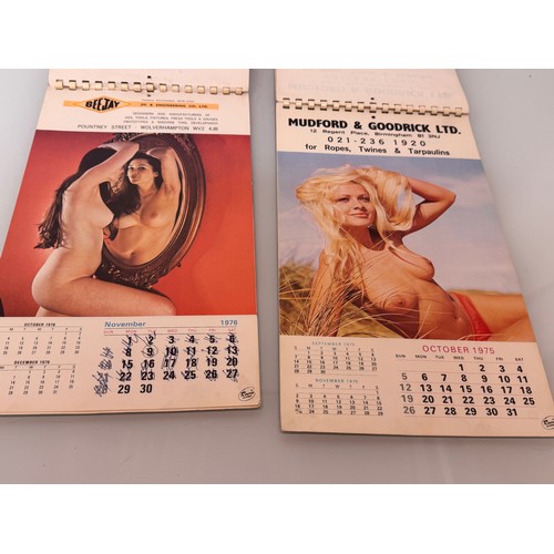 266 - Gentlemans interest, two Erotic mid century year calendars 1975 1976.

This lot is available for in-... 