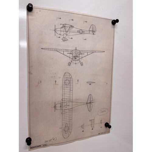 276 - Militaria, WWII aircraft plans on linen, 41 cm x 28.5 cm, Monocoupe L-7A

This lot is available for ... 