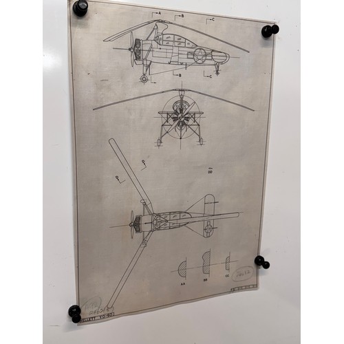 277 - Militaria, WWII aircraft plans on linen, 41 cm x 28.5 cm, Kellett YO-60.

This lot is available for ... 