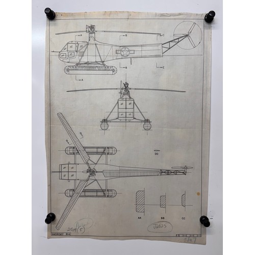 278 - Militaria, WWII aircraft plans on linen, 41 cm x 28.5 cm, Sikorsky R-4

This lot is available for in... 