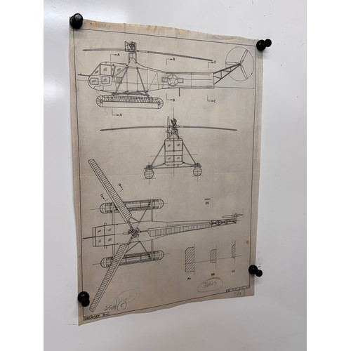 278 - Militaria, WWII aircraft plans on linen, 41 cm x 28.5 cm, Sikorsky R-4

This lot is available for in... 