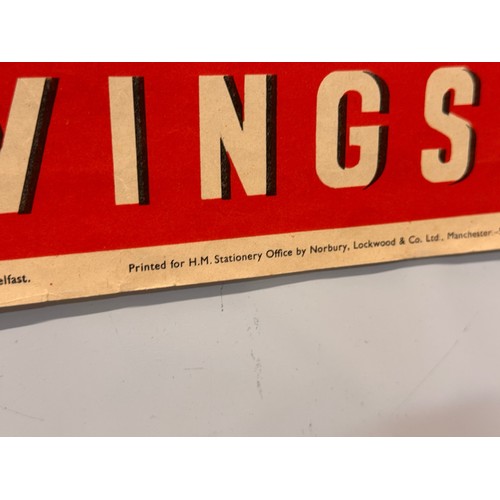 63 - Militaria, WWII War Savings Poster, RAF Stirling bomber dropping Two Bus loads’. 49 cm x 37 cm.

Thi... 