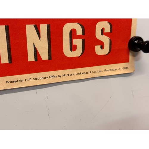 63 - Militaria, WWII War Savings Poster, RAF Stirling bomber dropping Two Bus loads’. 49 cm x 37 cm.

Thi... 