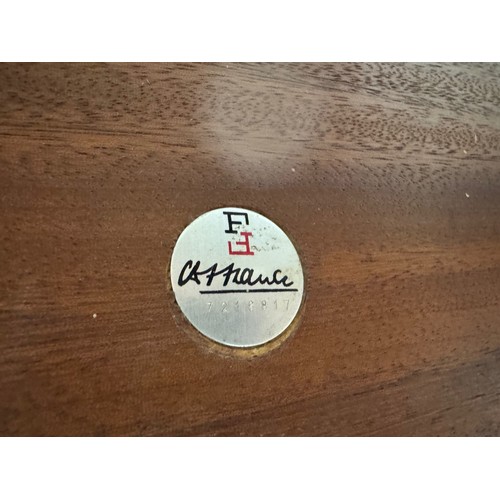 33 - Mid century furniture A large circular dining table marked for Danish maker France, 1.60m Dia approx... 