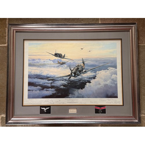 9 - Militaria, German Pilots WWII, Air Aces a framed limited edition print by Robert Taylor, Knights of ... 