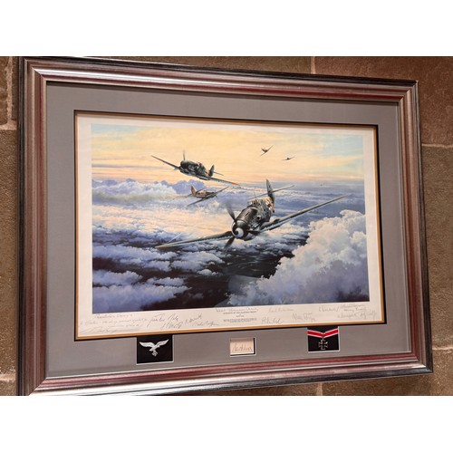 9 - Militaria, German Pilots WWII, Air Aces a framed limited edition print by Robert Taylor, Knights of ... 