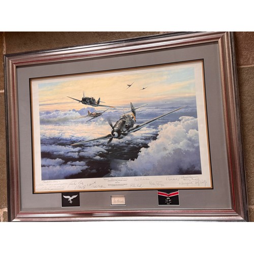 9 - Militaria, German Pilots WWII, Air Aces a framed limited edition print by Robert Taylor, Knights of ... 