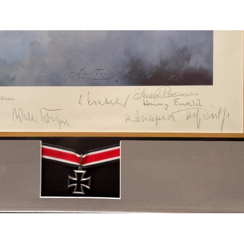 9 - Militaria, German Pilots WWII, Air Aces a framed limited edition print by Robert Taylor, Knights of ... 