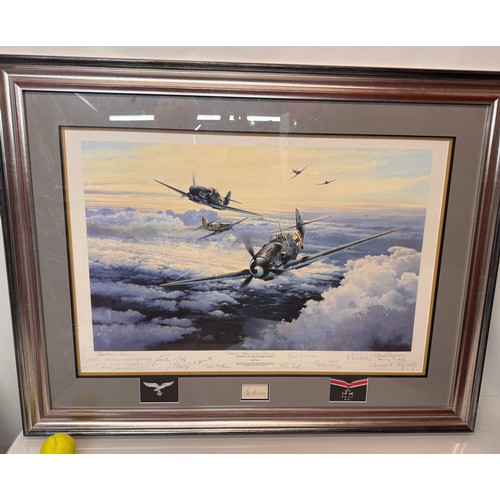 9 - Militaria, German Pilots WWII, Air Aces a framed limited edition print by Robert Taylor, Knights of ... 