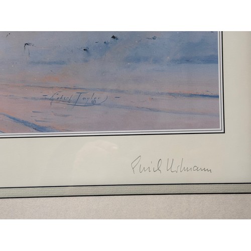 181 - Militaria, WWII German Luftwaffe, aircraft interest, a framed signed limited edition print Eagles at... 
