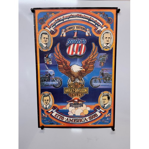 38 - American Bicentenary advertising poster for Harley Davidson motorcycles.

This lot is available for ... 