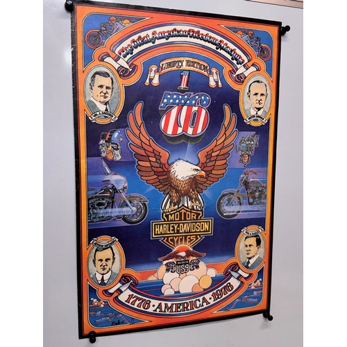 38 - American Bicentenary advertising poster for Harley Davidson motorcycles.

This lot is available for ... 